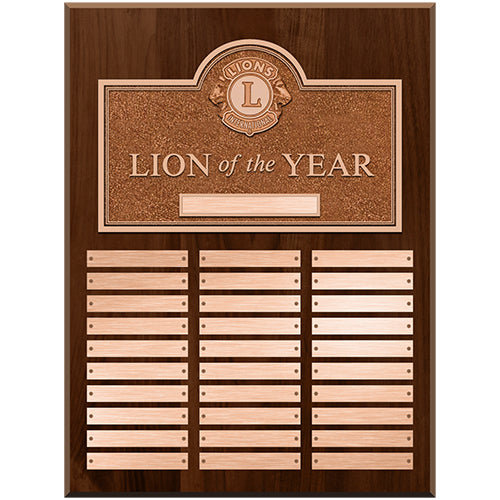 LION OF THE YEAR ROSTER PLAQUE