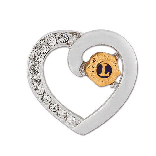 SILVER HEART PIN Lions Clubs International