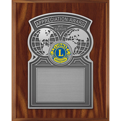 APPRECIATION AWARD PLAQUE — Lions Clubs International