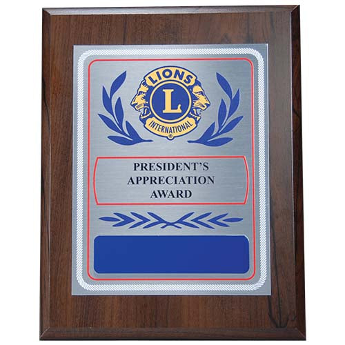 PRESIDENT'S APPRECIATION PLAQUE — Lions Clubs International