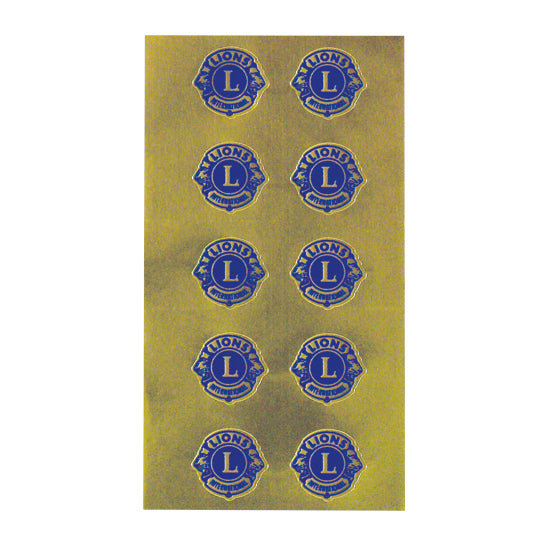 Lions International カーバッジ グリルバッジ EMBOSSED SEALS 100/PACKAGE — Lions Clubs International